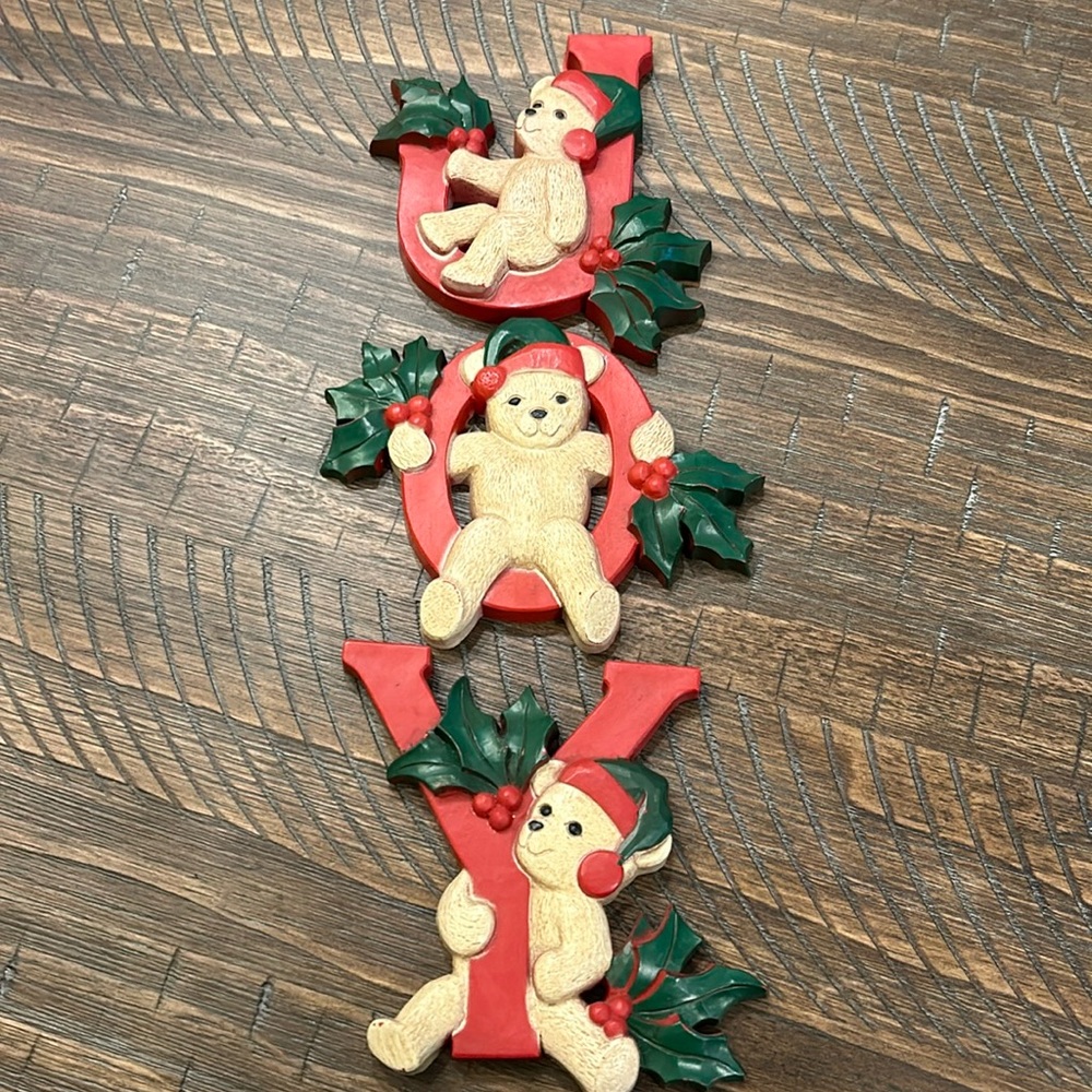VINTAGE HOMCO CHRISTMAS/HOLIDAY BEARS JOY MADE IN USA